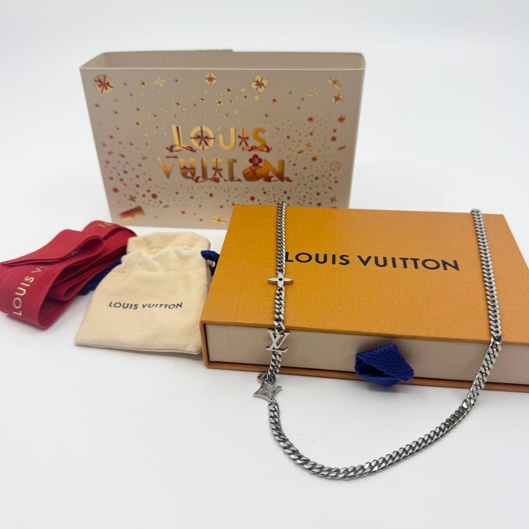 極美品 LOUIS VUITTON ルイヴィトン ネックレス モノグラム ロウ