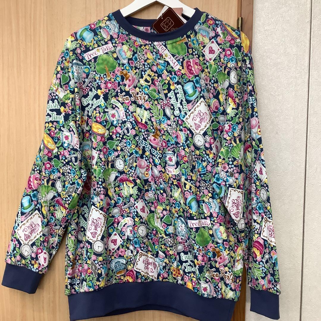 鴨居羊子　TUNIC 綿100%接結　スウェット　トレーナー　アリスと夢の国