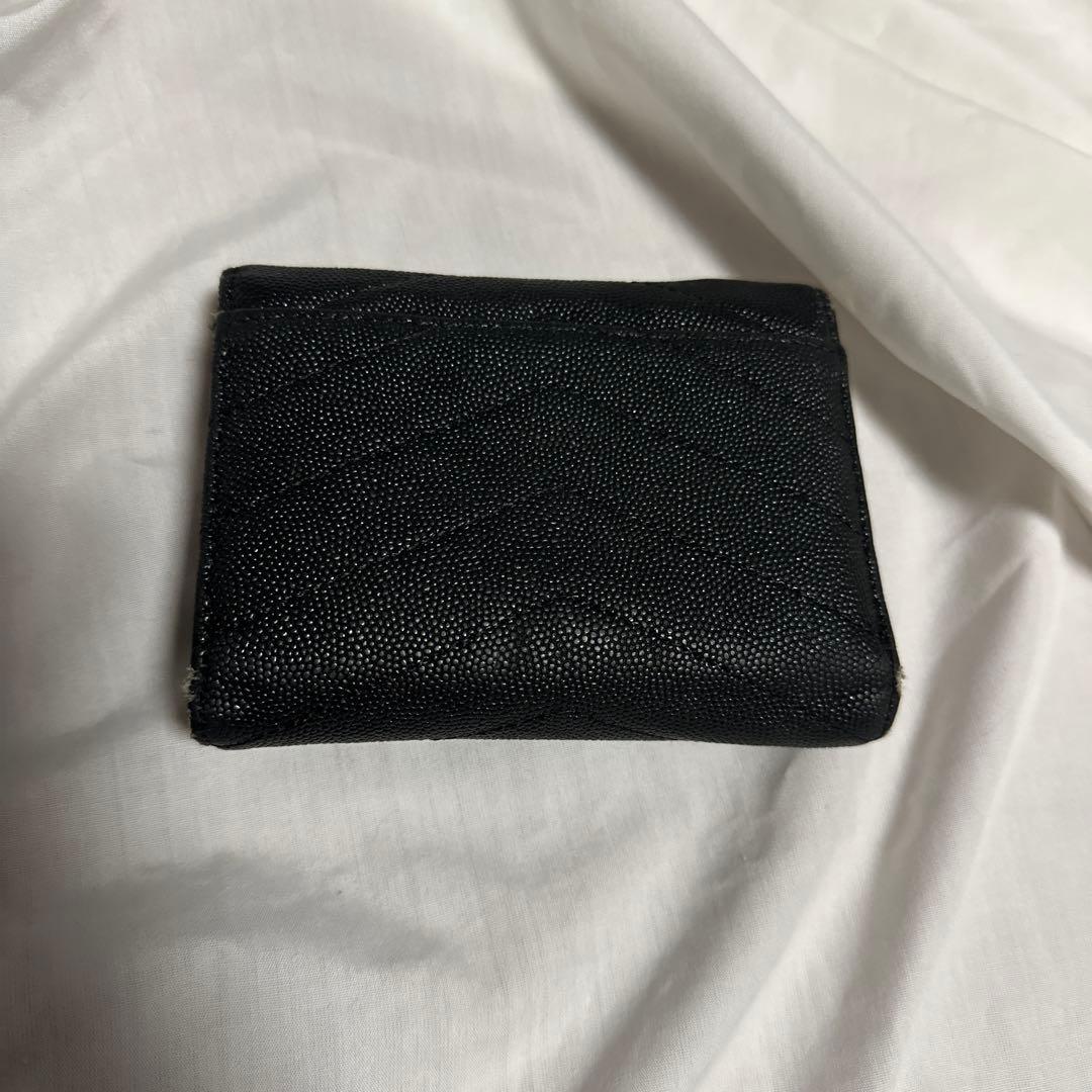 R*須様 YSL 黒 レザー 三つ折り財布