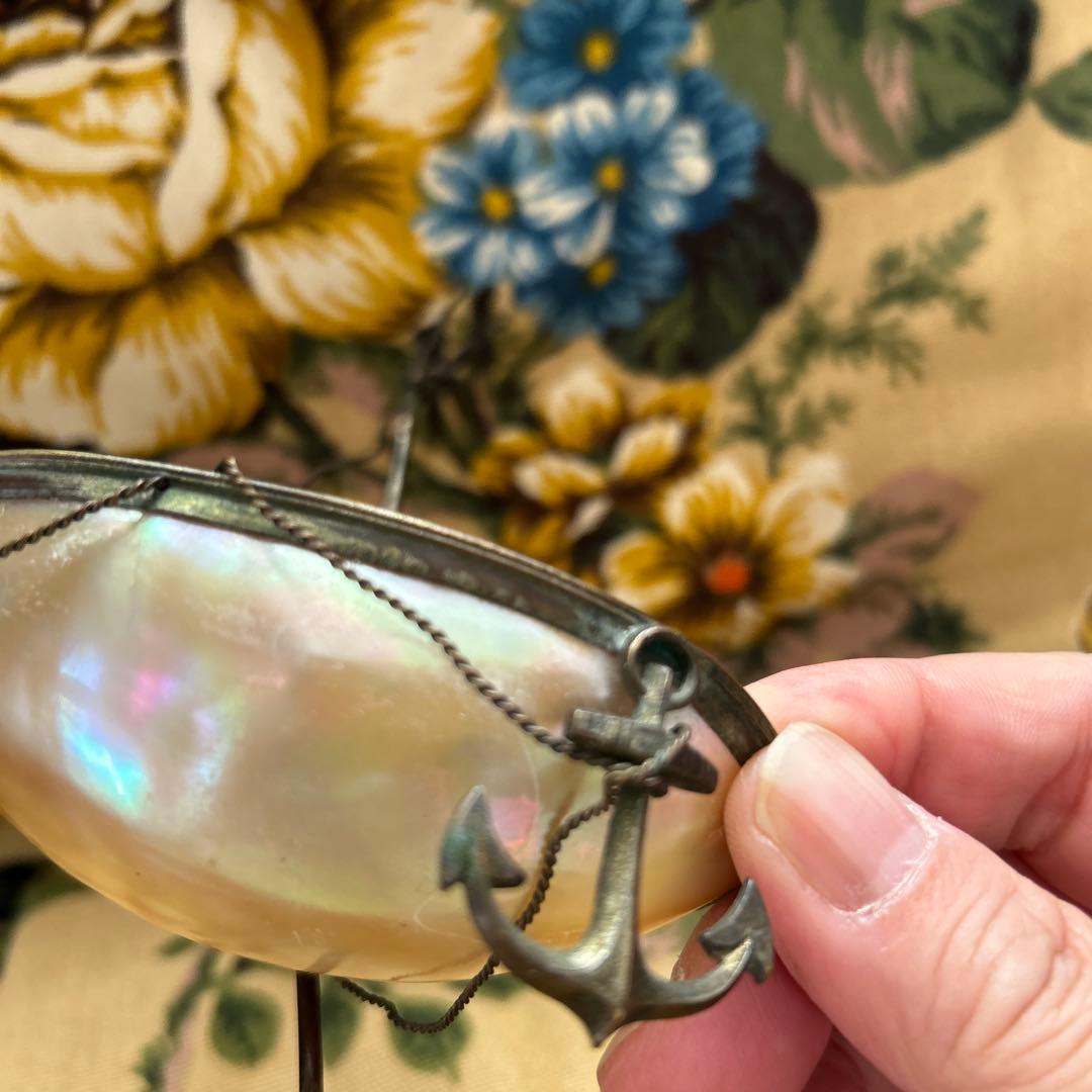 N*A様 【フランスアンティーク】マザーオブパール 帆船のジュエリーホルダー 虹