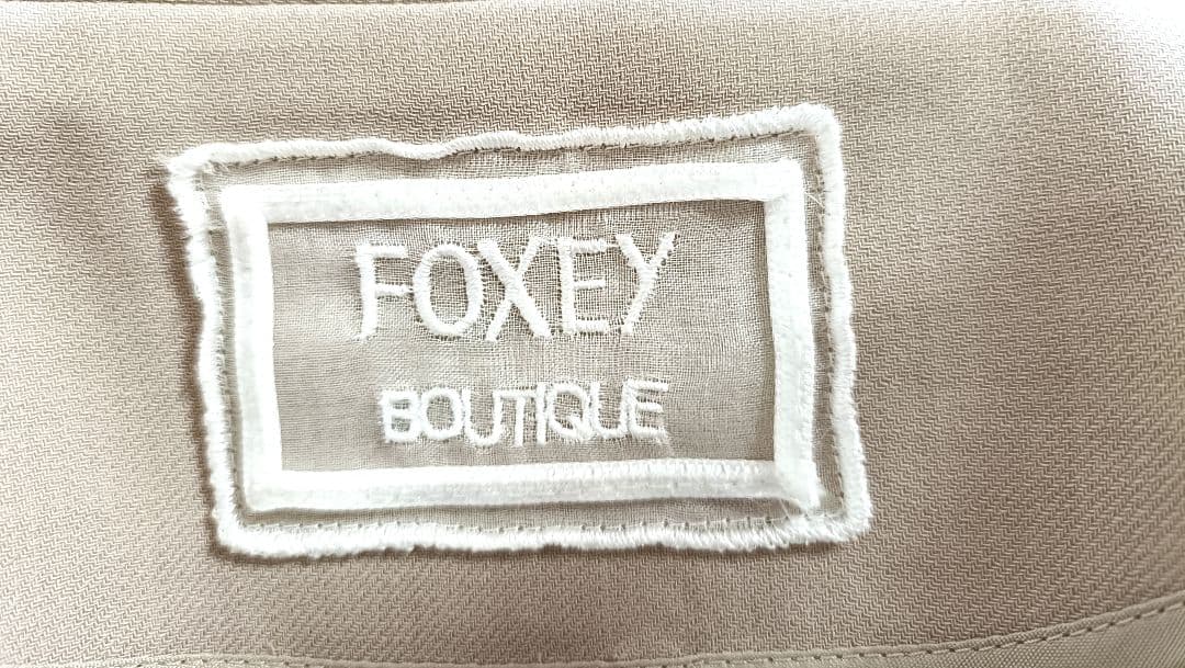 ☆FOXEYフォクシーブティックリボン袖コートベージュ38☆