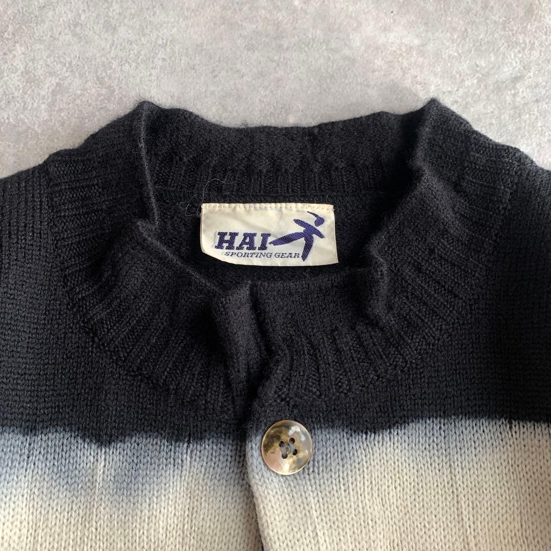 HAI SPORTING GEAR グラデーション カーディガン ウール 黒