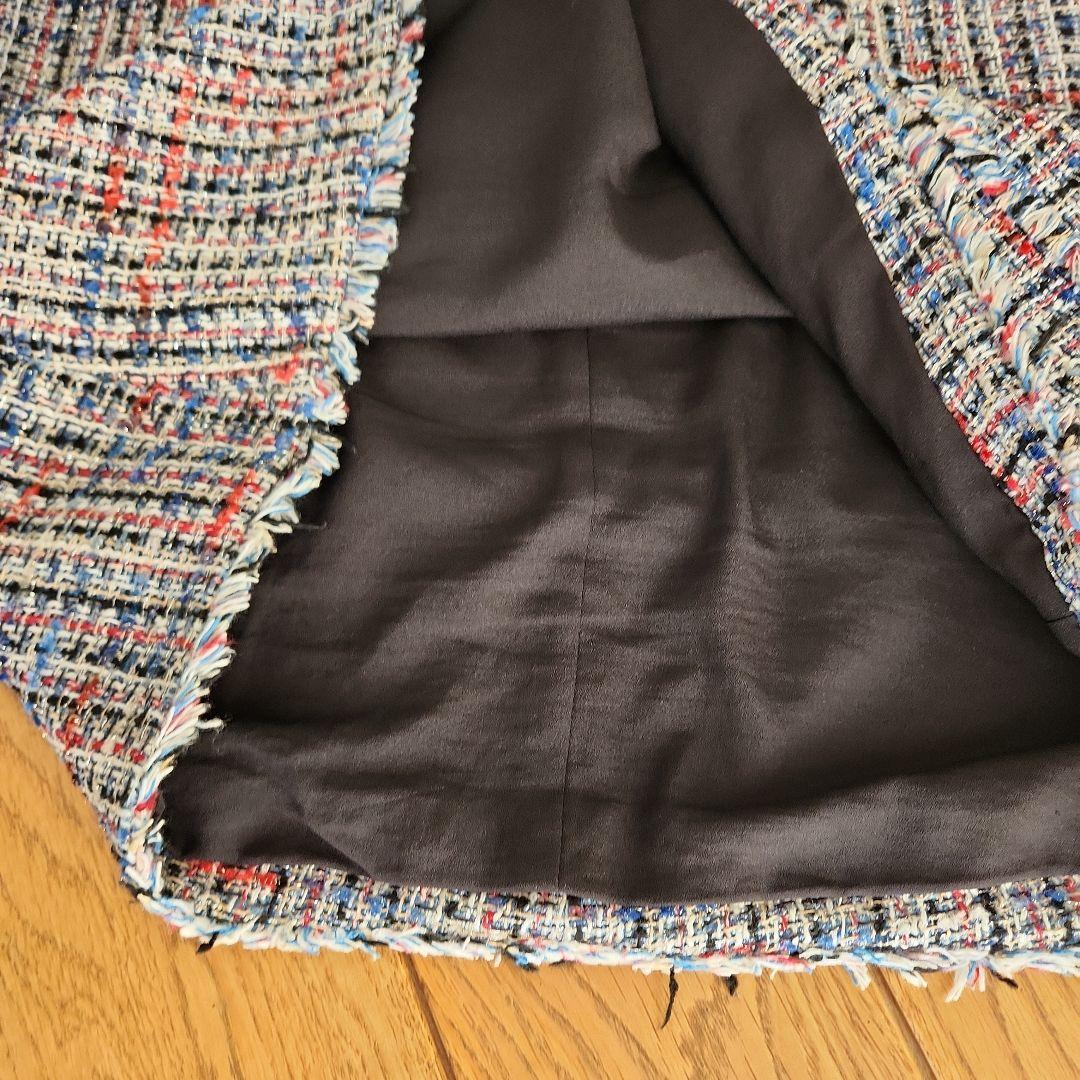 TED BAKER 高級ツイードサックワンピース　ブルーMix　クリーニング済
