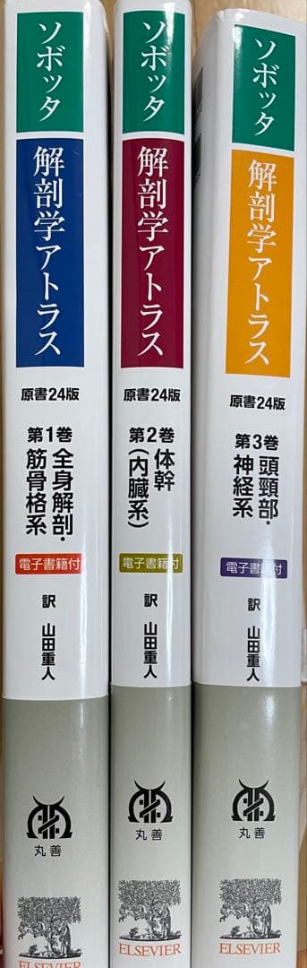 ソボッタ解剖学アトラス 3巻セット（第1巻、2巻、3巻）