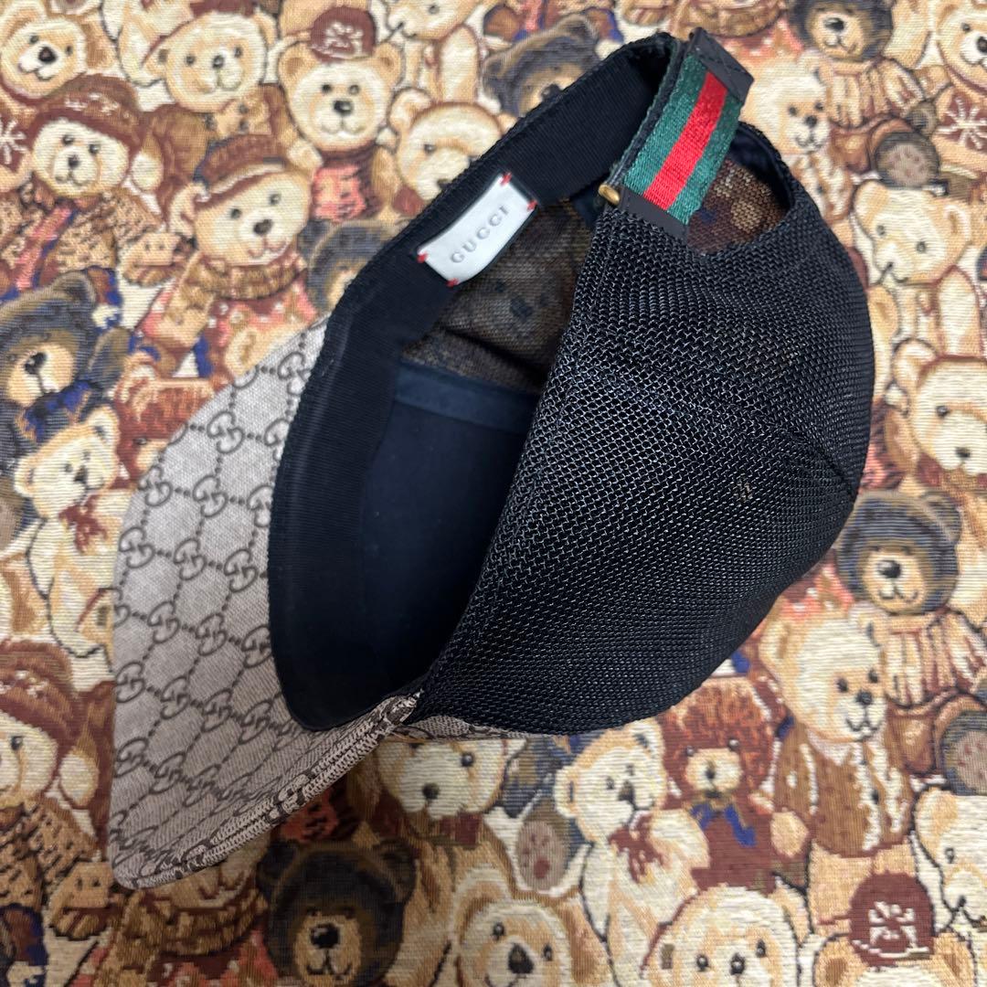 GUCCI タイガープリントGGスプリームキャンバス ベースボールキャップ