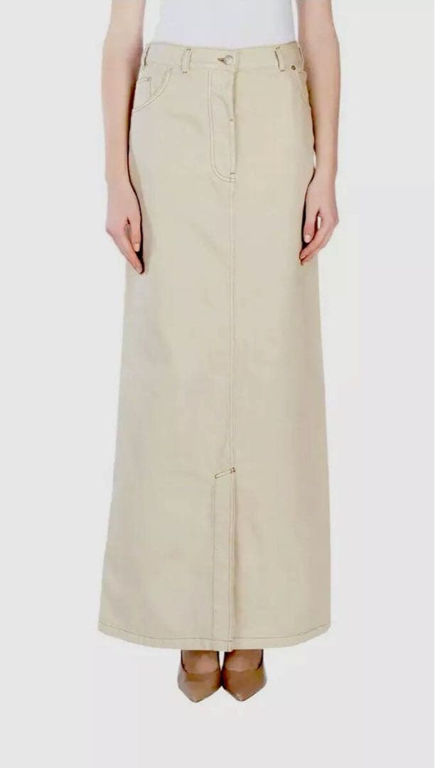 DRIES VAN NOTEN 17SS ホワイトデニム ロングスカート
