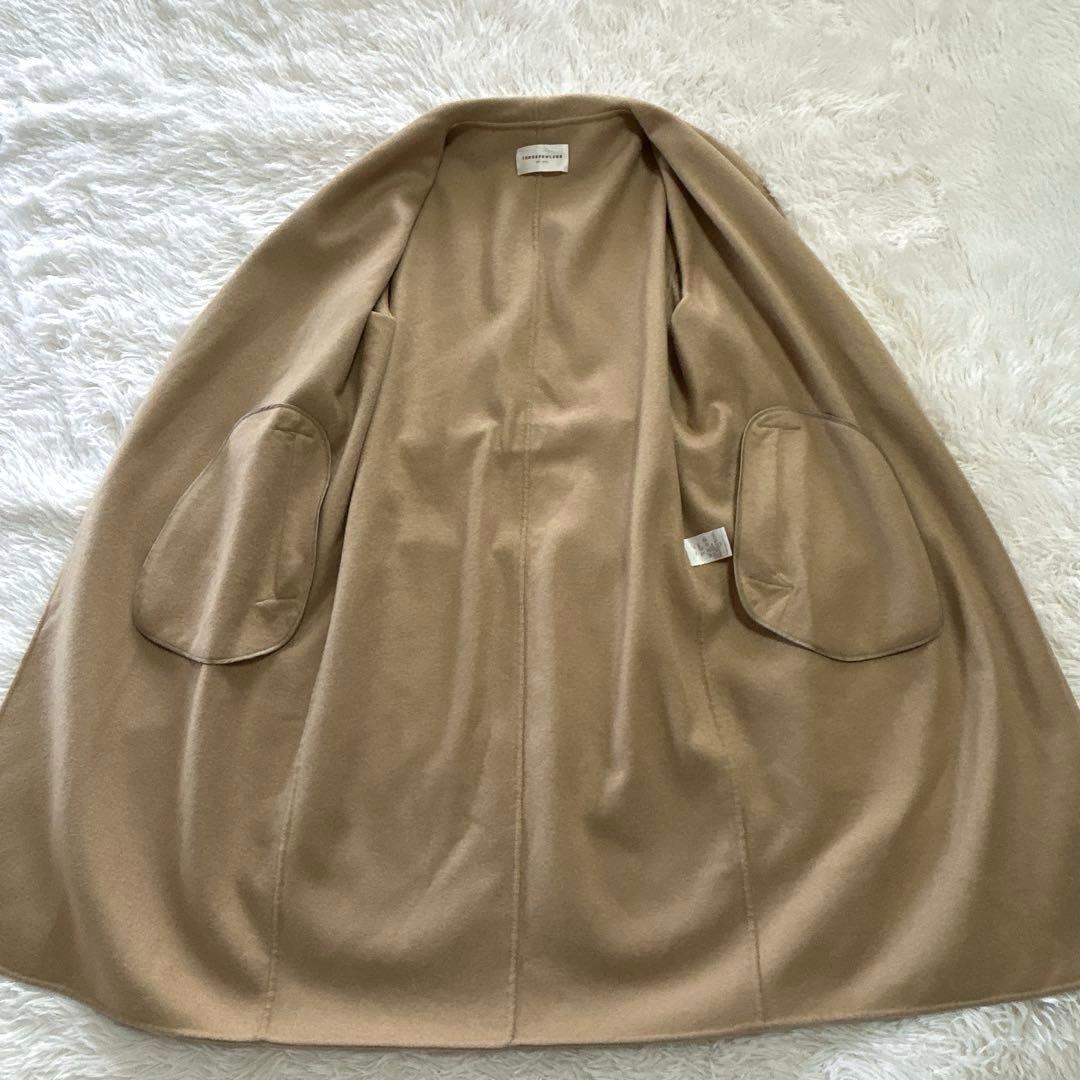 トゥモローランド カシミヤ ベルテッド リバーコート 36 ベージュ