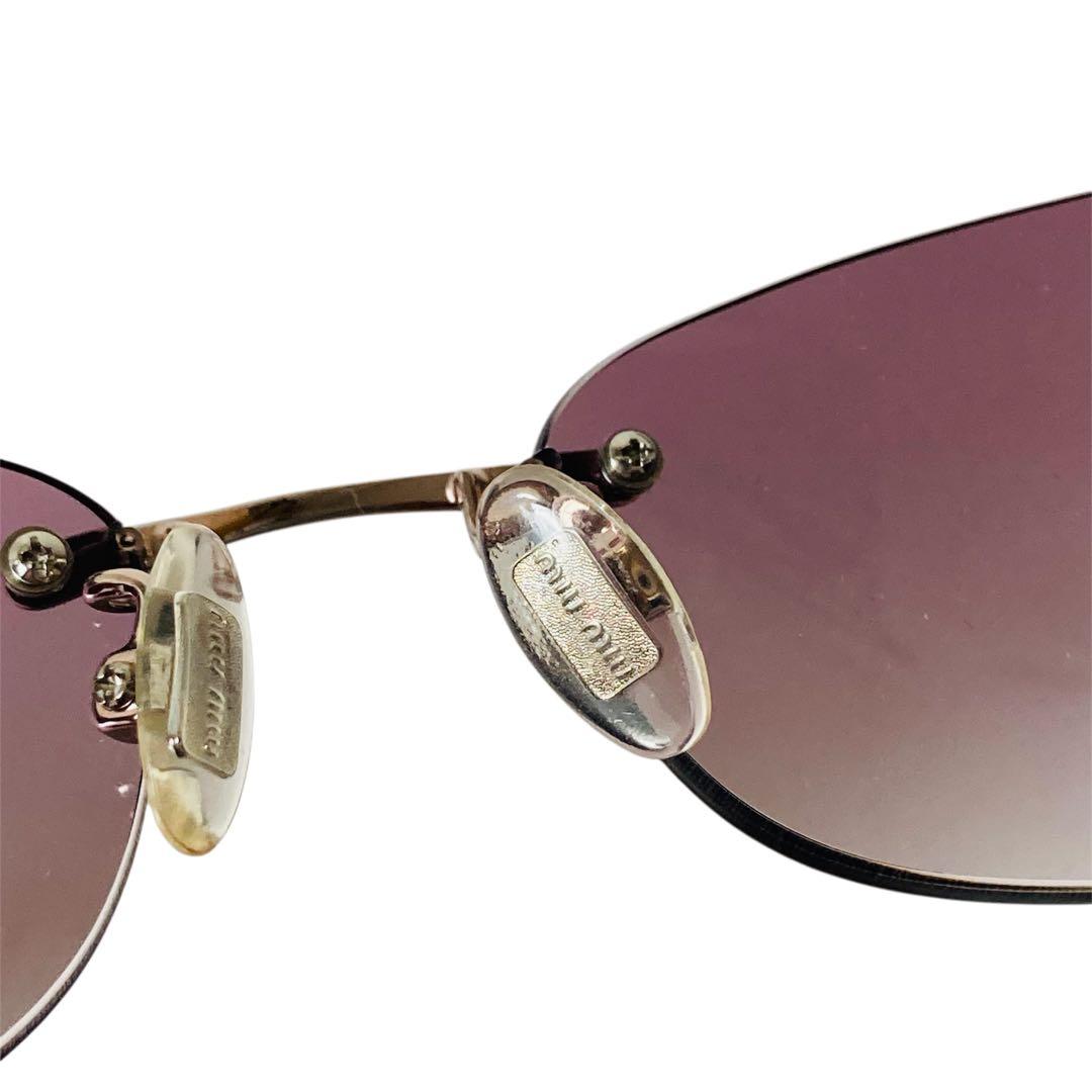 miu miu ミュウミュウ Y2K リムレス サングラス ピンク