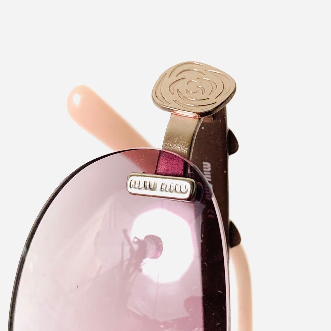miu miu ミュウミュウ Y2K リムレス サングラス ピンク