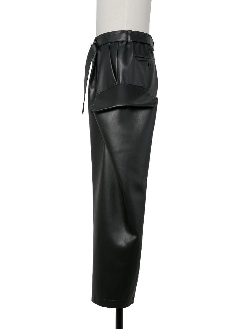 sacai サカイ 25AW フェイクレザーパンツ 黒 サイズ1