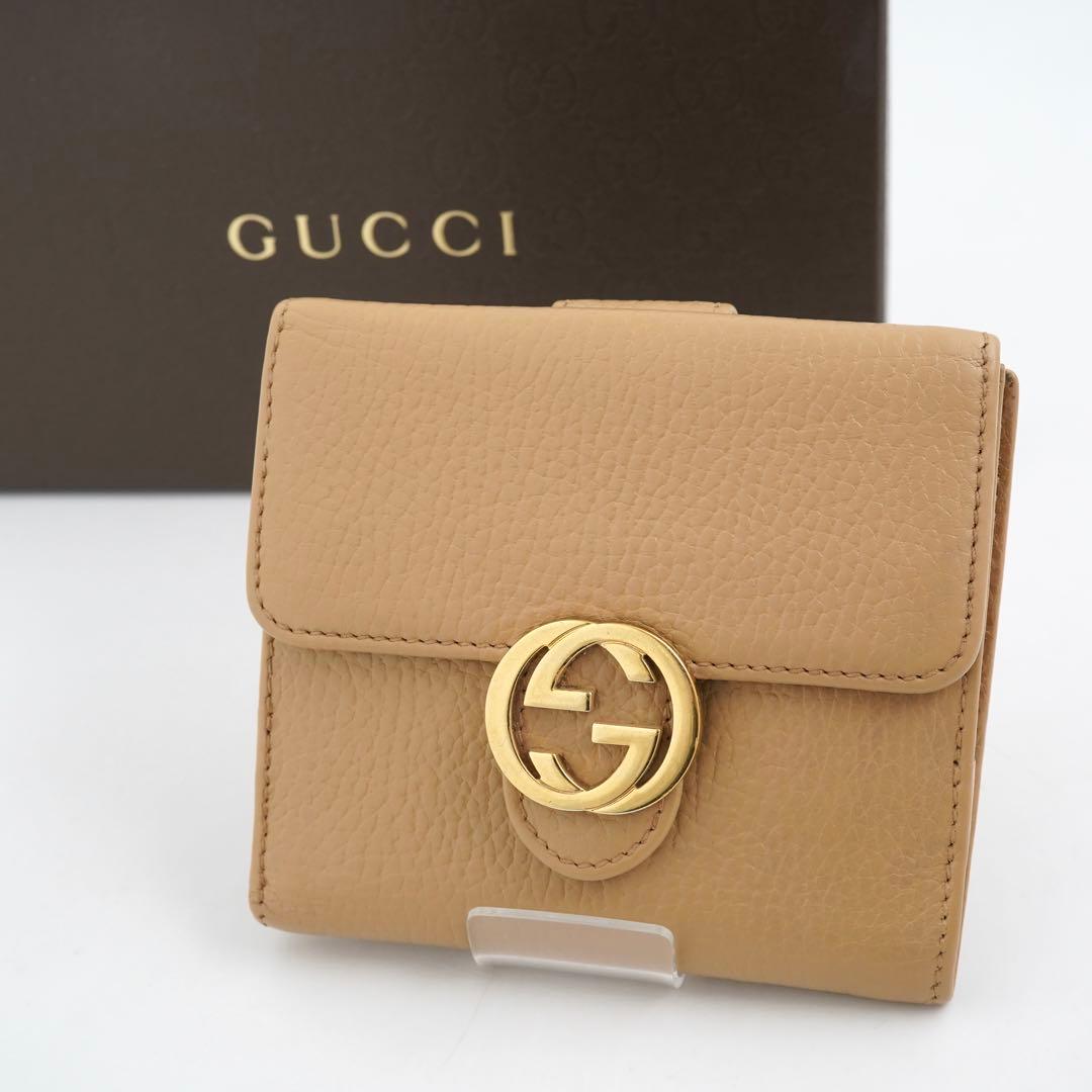 ✨極上美品✨　GUCCI グッチ　二つ折り　インターロッキング　GG レザー