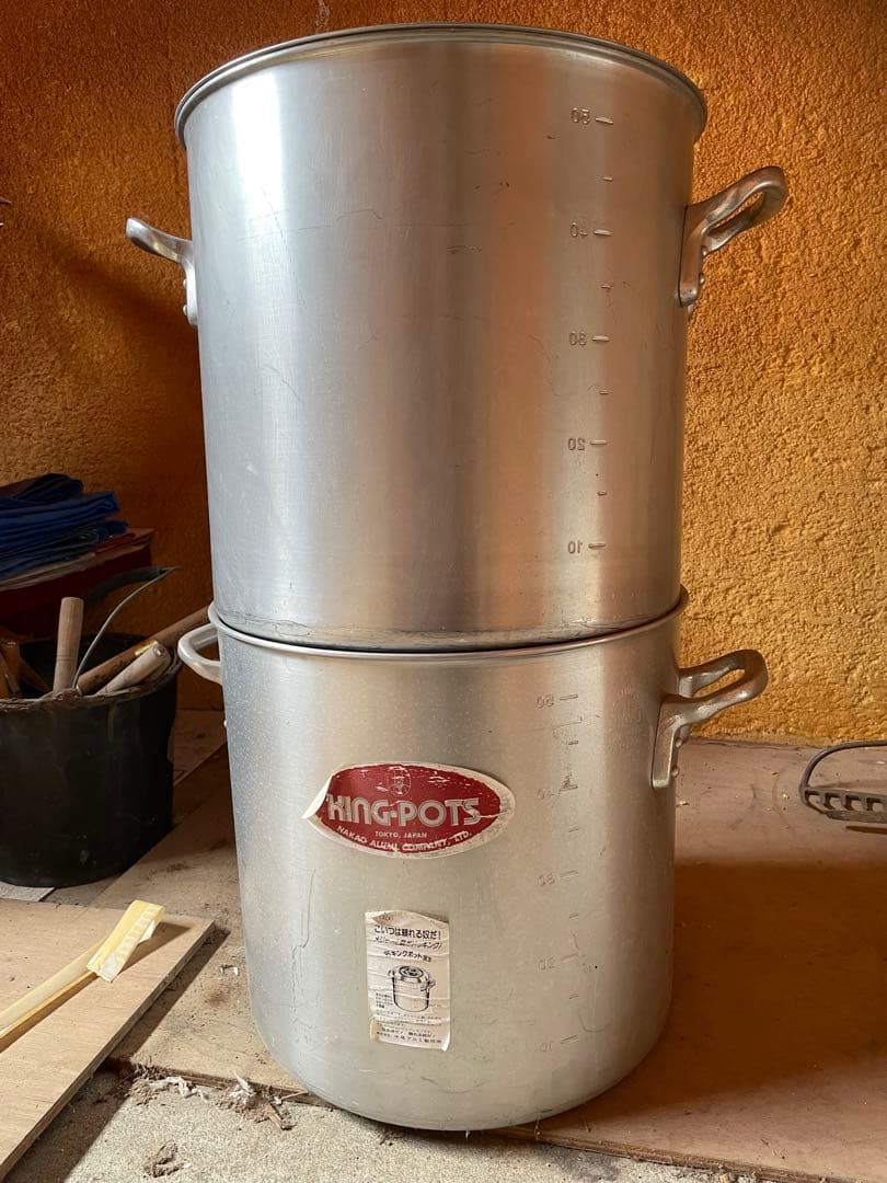 KINGPOTS アルミ寸胴鍋2個　蓋はひとつ付きます　ラーメン蕎麦うどん業務用