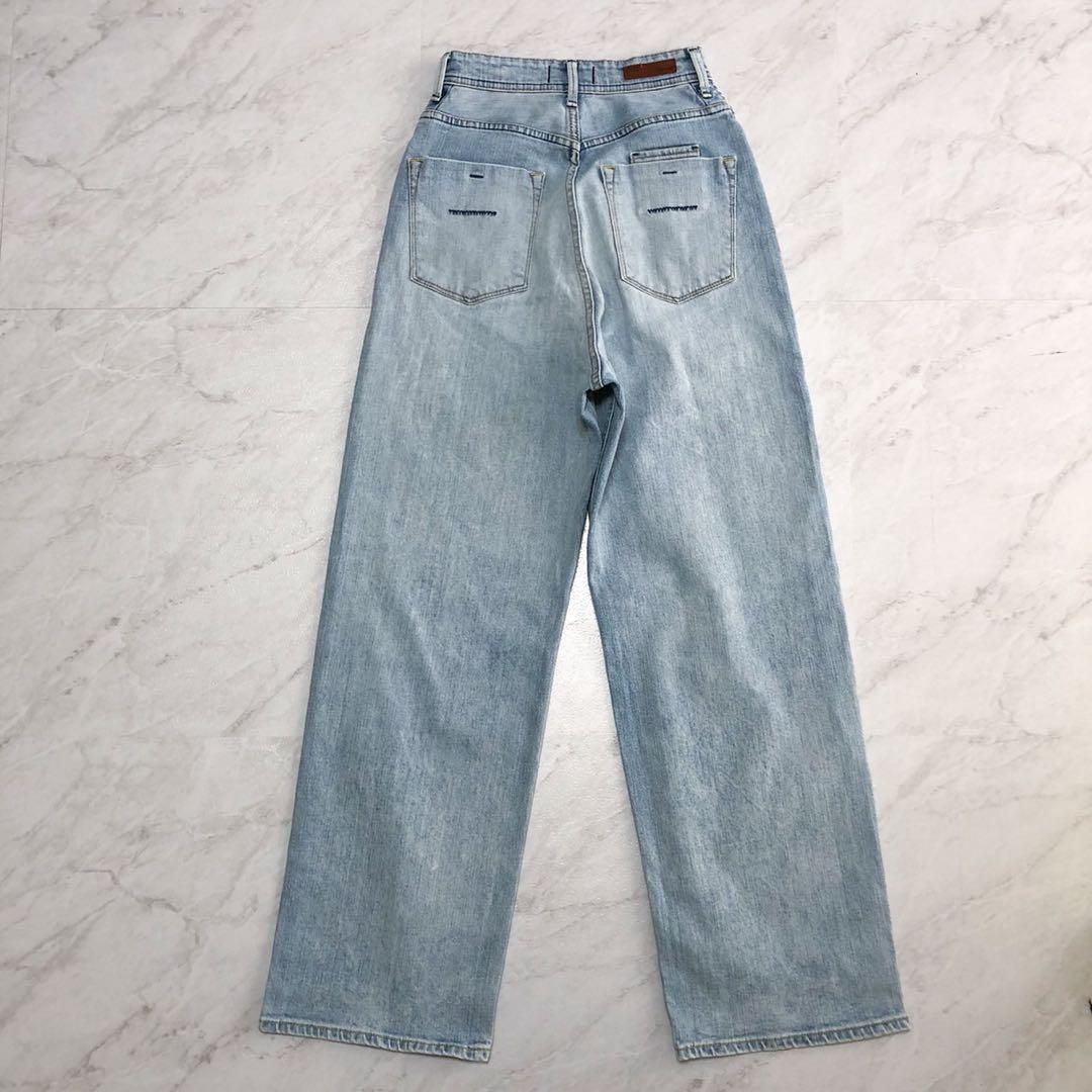 【美品】 Yanuk Joan デニム ワイド ハイウエスト ライトブルー 22