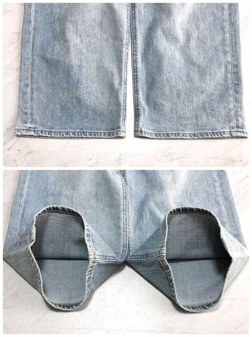 【美品】 Yanuk Joan デニム ワイド ハイウエスト ライトブルー 22