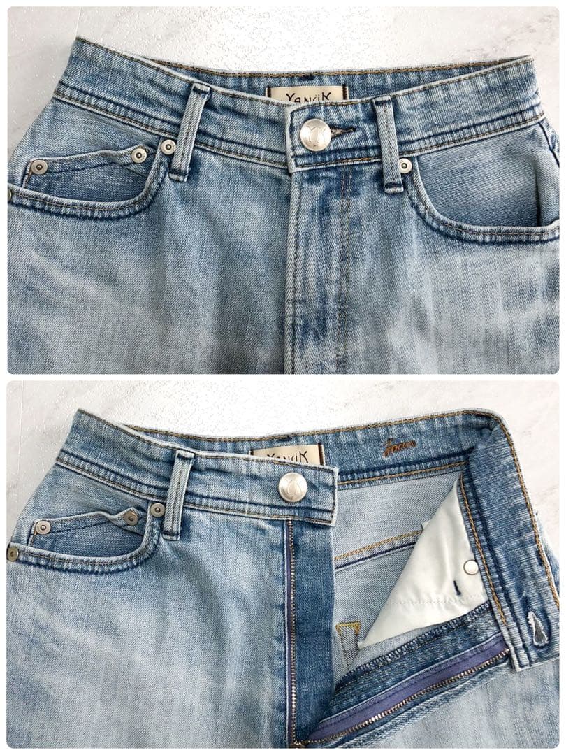 【美品】 Yanuk Joan デニム ワイド ハイウエスト ライトブルー 22