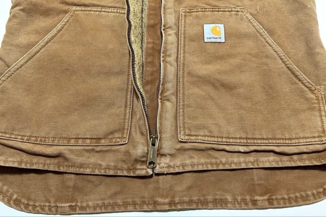 Carhartt カーハート ダックベスト 裏ボア ブラウン ワーク 古着