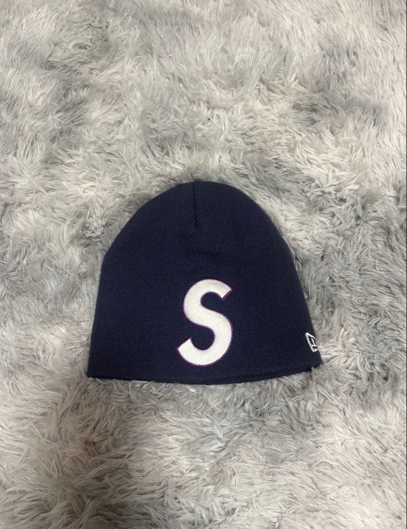 New Era × supreme ネイビー ビーニー