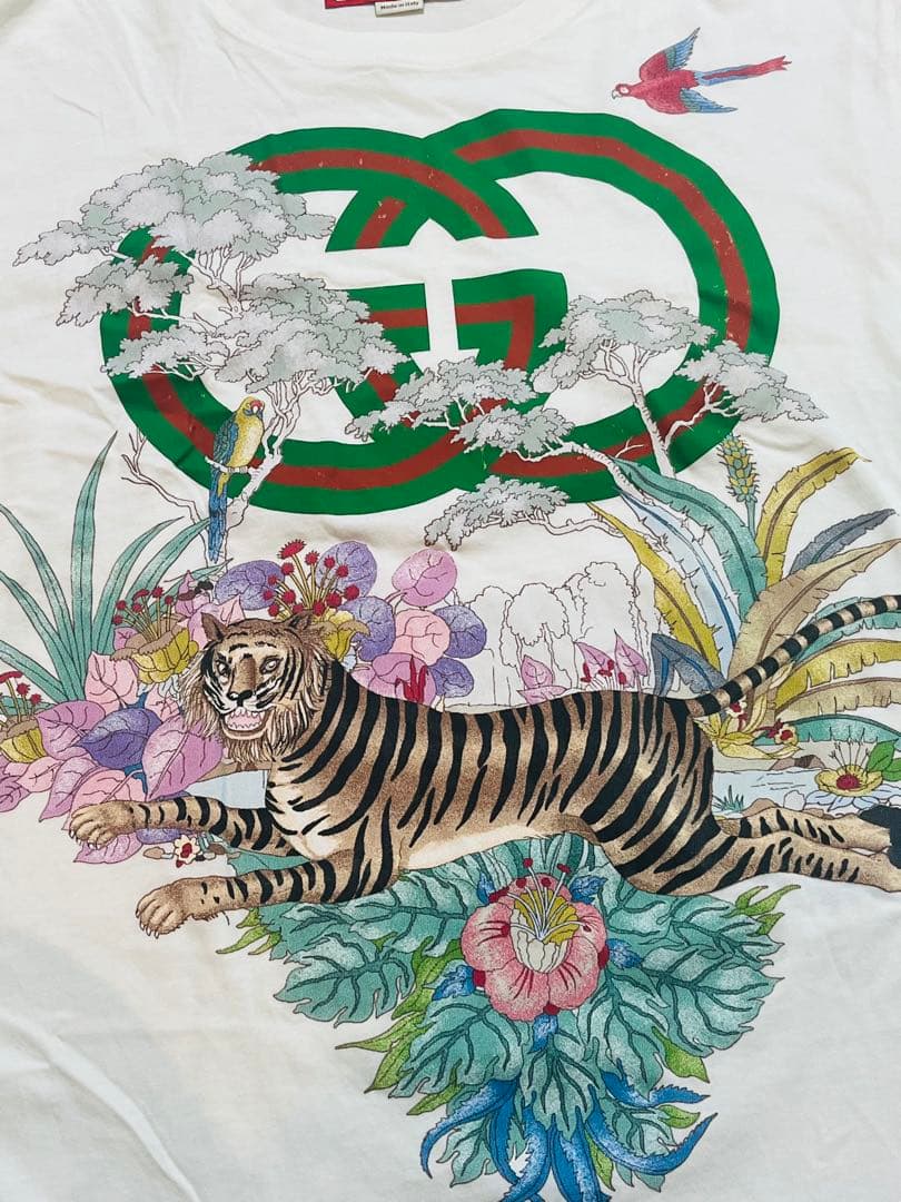 【極美品】GUCCI タイガー Tシャツ ホワイト Sサイズ