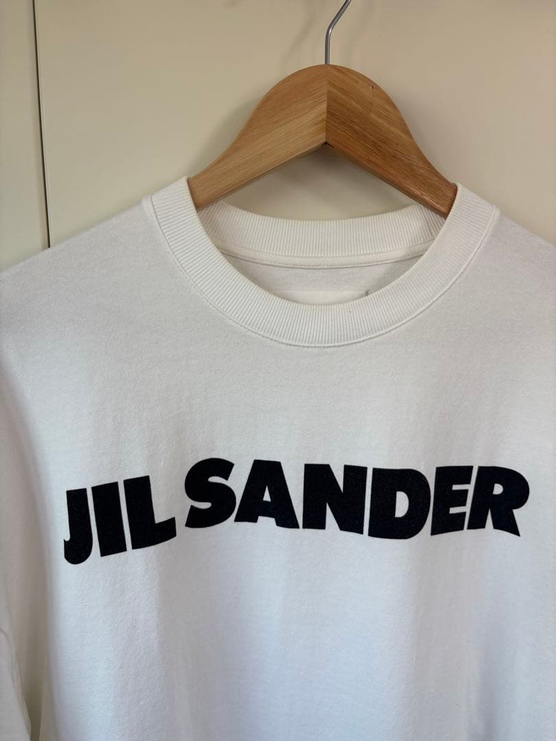 【JIL SANDER】ロゴプリント オーバーサイズTシャツ S ホワイト