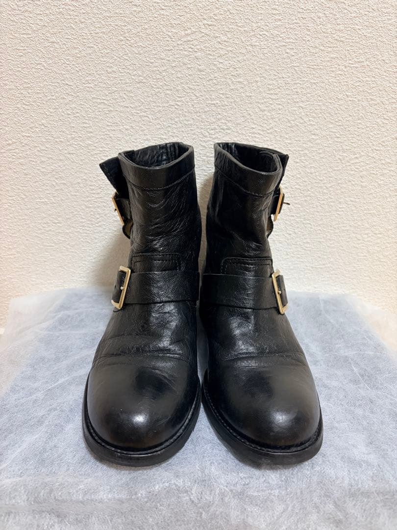 【amedio】JIMMY CHOO ブラック エンジニアブーツ