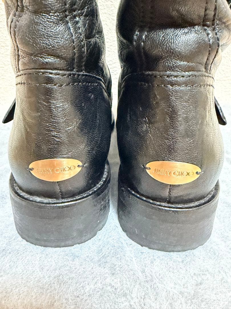 【amedio】JIMMY CHOO ブラック エンジニアブーツ
