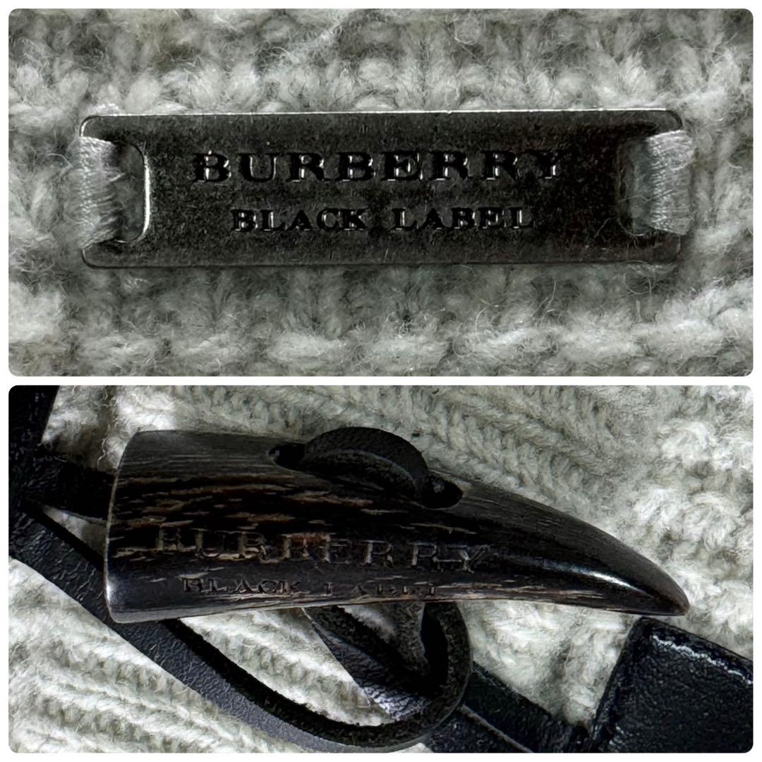 美品 BURBERRY BLACK LABEL ニット ダッフルコート ウール2