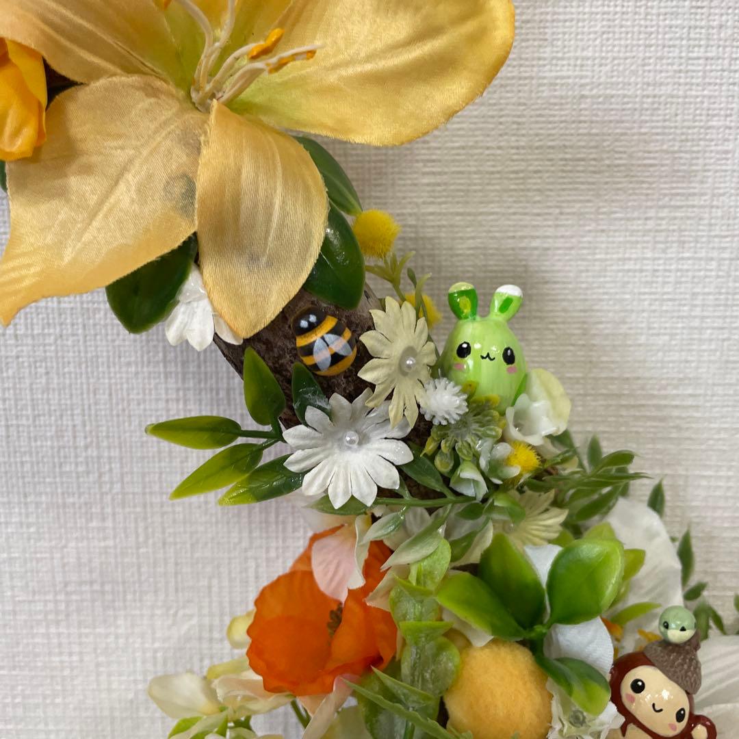 【一点もの】yuuさま専用です☆黄色とオレンジと白のお花の置物