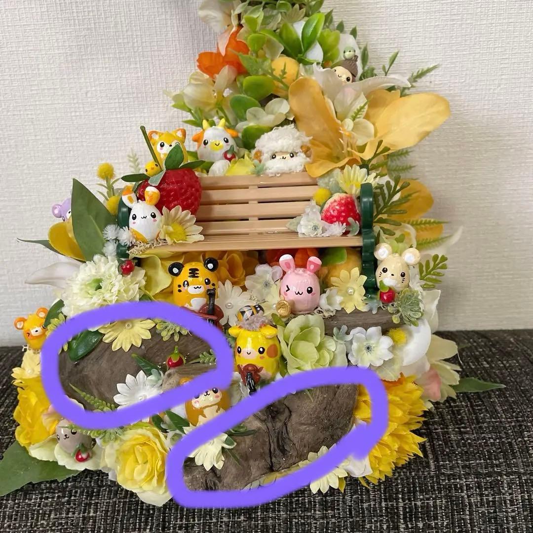 【一点もの】yuuさま専用です☆黄色とオレンジと白のお花の置物