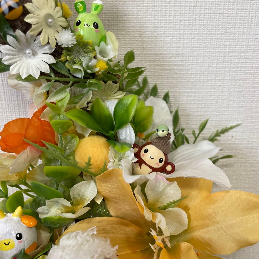 【一点もの】yuuさま専用です☆黄色とオレンジと白のお花の置物