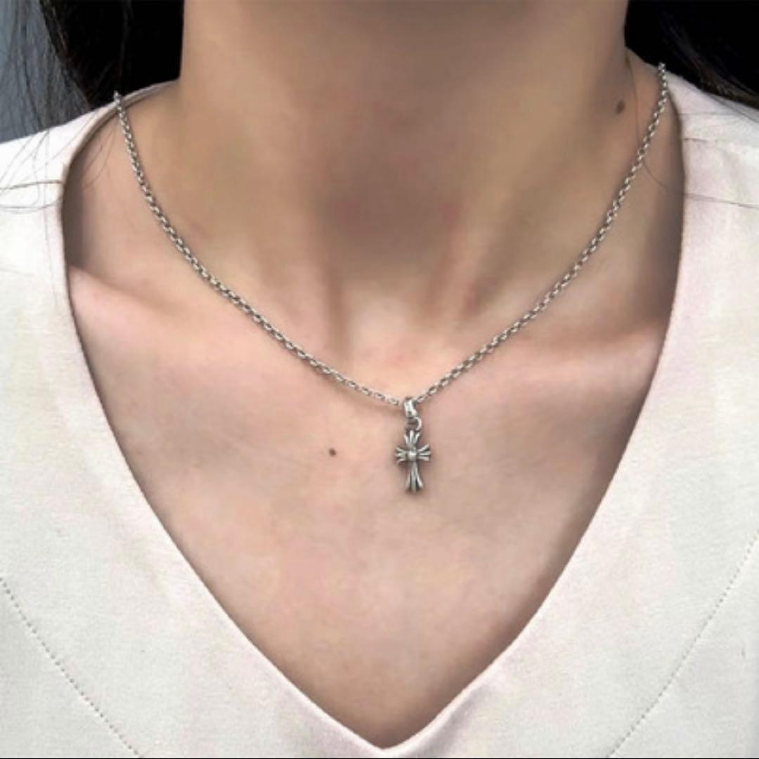 【CH好き必見】クロスネックレス シルバー925 ミニサイズ！チェーン50cm
