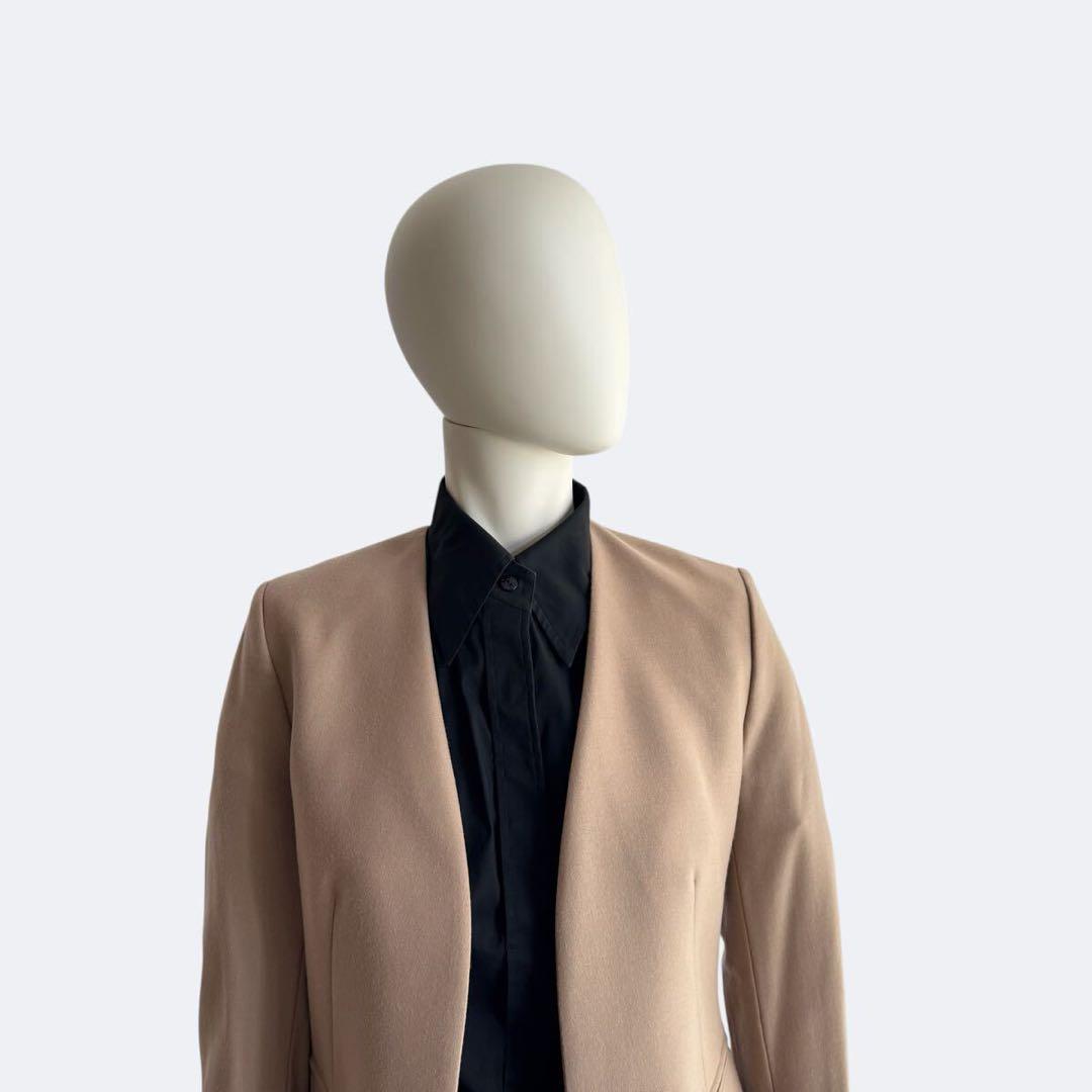 【タグ付き】定価5万セオリー ノーカラージャケット 00 ベージュ