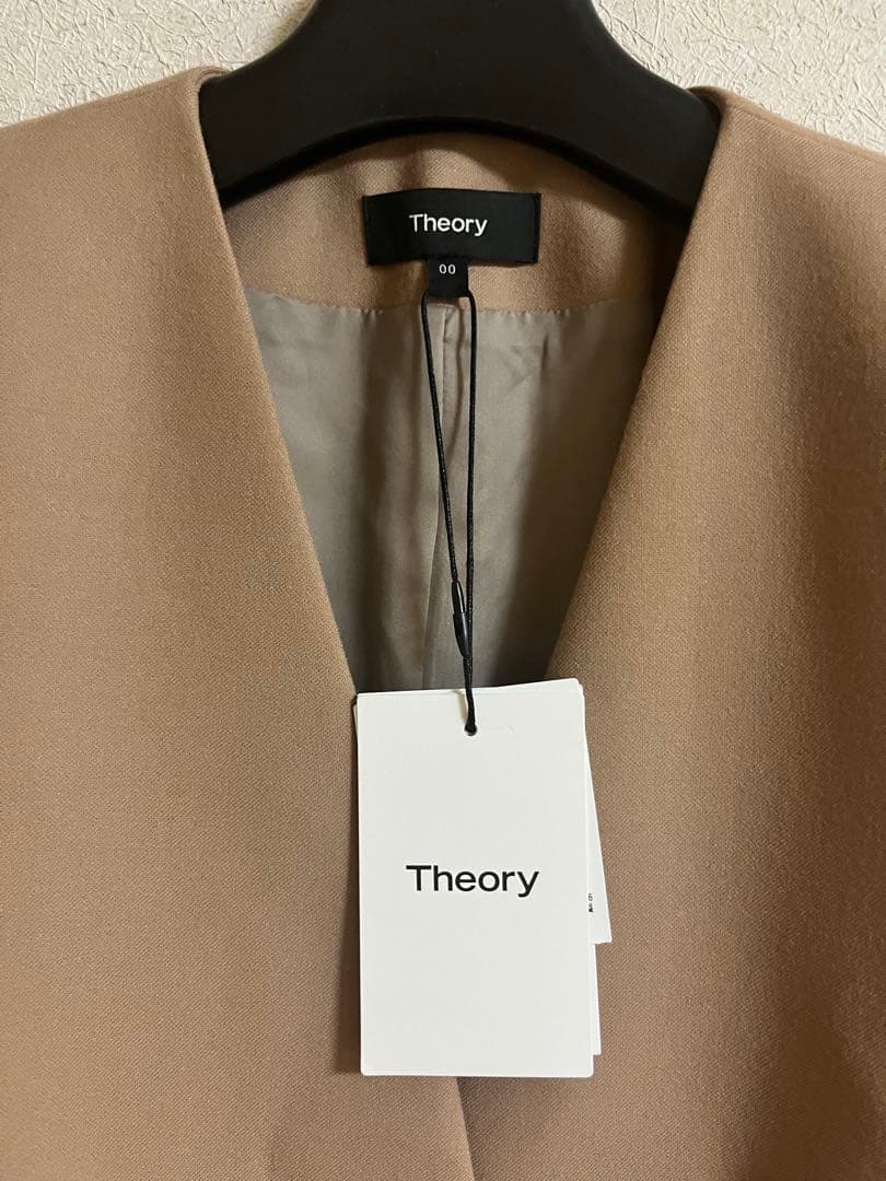 【タグ付き】定価5万セオリー ノーカラージャケット 00 ベージュ