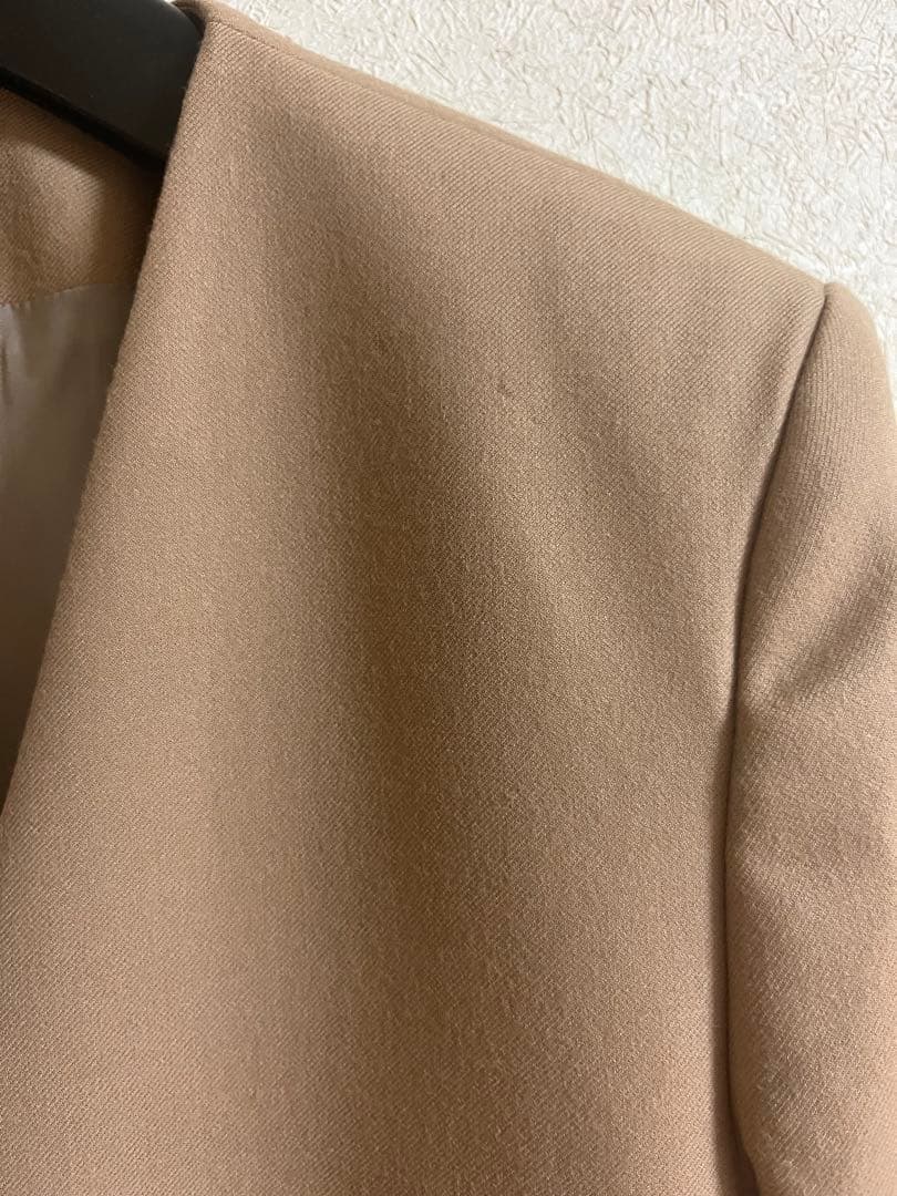 【タグ付き】定価5万セオリー ノーカラージャケット 00 ベージュ