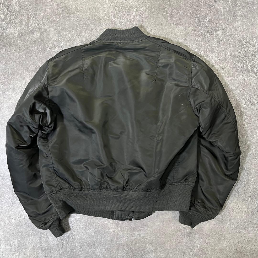 90s USA製　アルファ　MA-1 フライトジャケット　M 深めカーキ