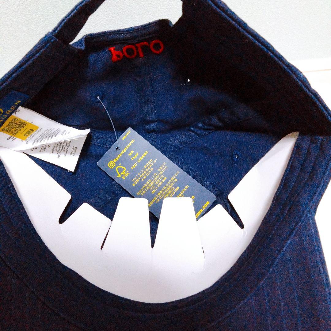 新品タグ付 ポロラルフローレン キャップ ネイビー ロゴ刺繍