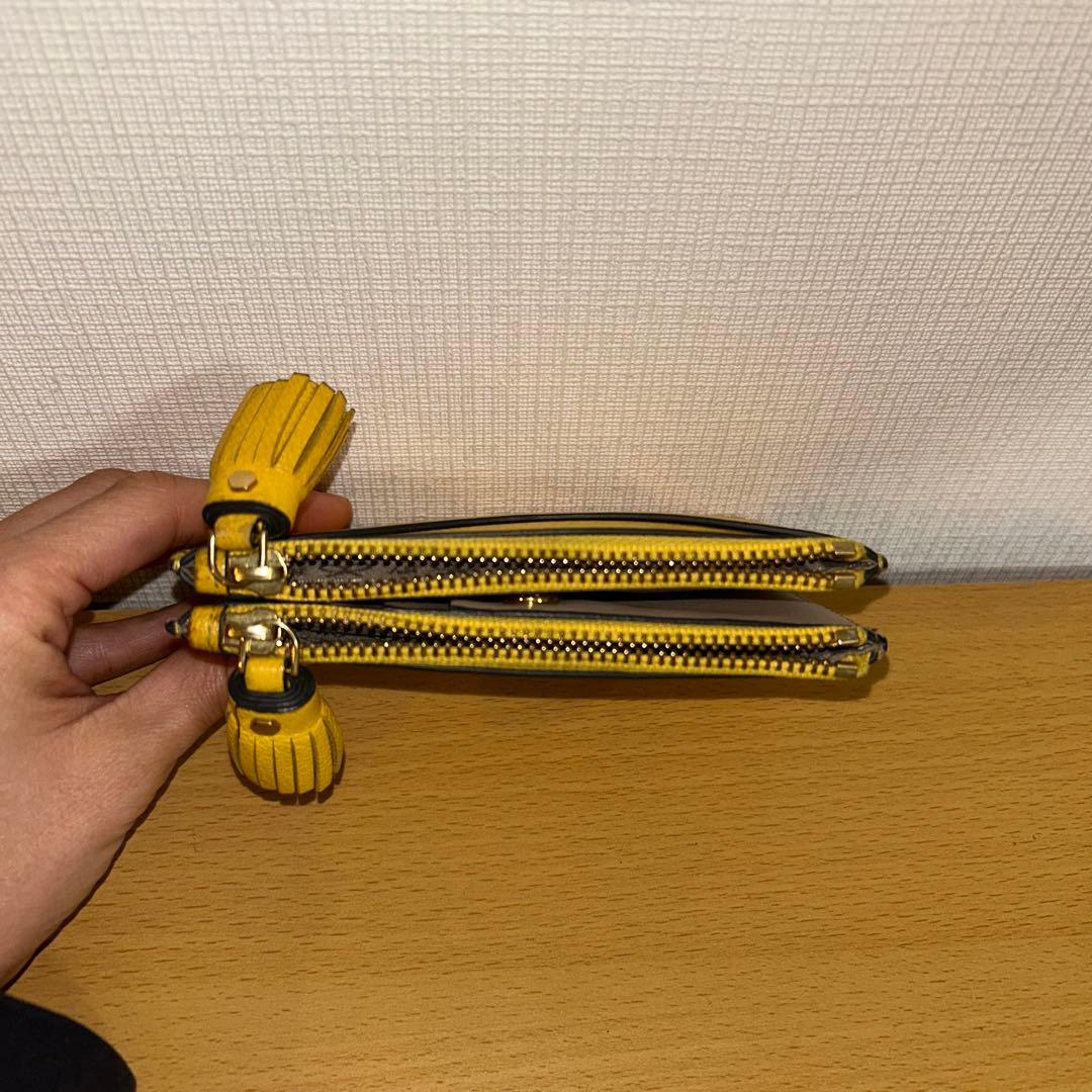 美品　アニヤハインドマーチイエロー レザー 二つ折り財布