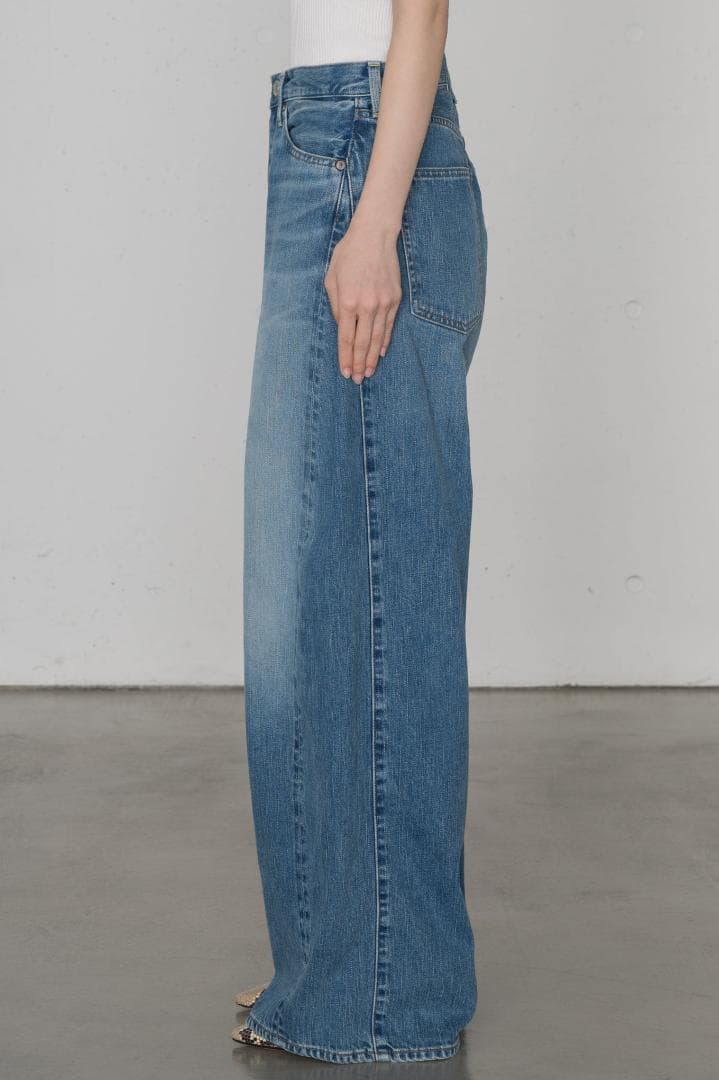 新品■HYKE DENIM BARREL LEG JEANS 1 バレル デニム