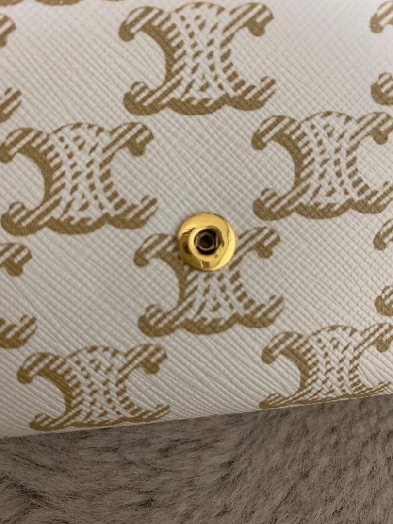 【美品】CELINE セリーヌ レザー トリオンフ 三つ折り財布