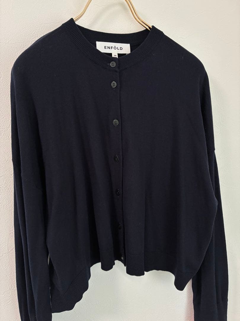 ENFOLD LAYERED-CARDIGAN カーディガン　ネイビー　武井咲