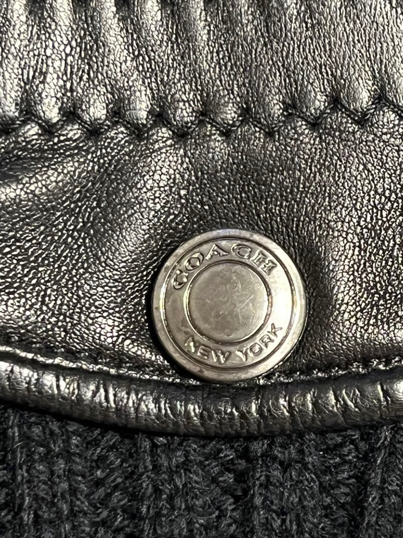 COACH ブラック レザー手袋　Mサイズ
