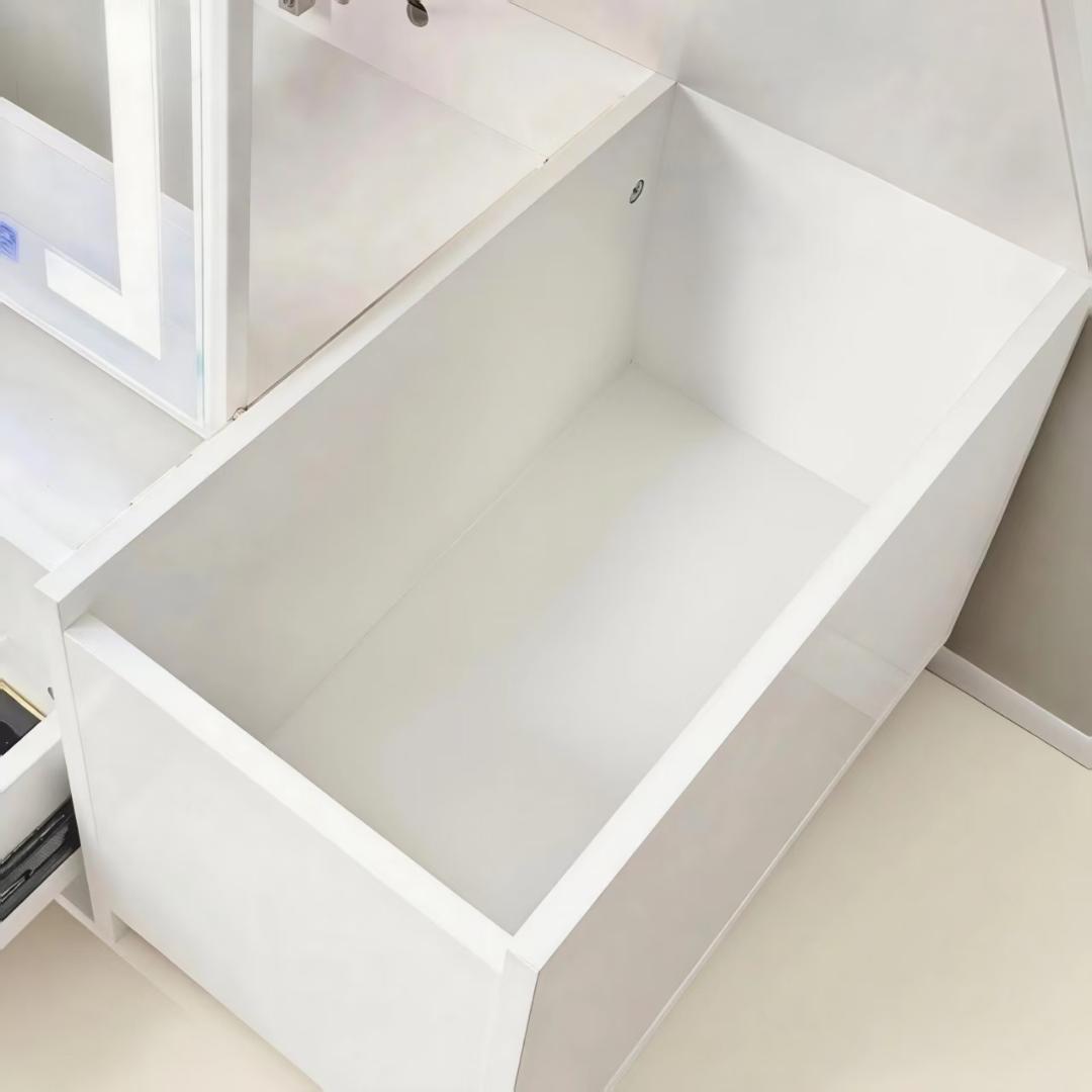 ホワイトモダンデザインドレッサー 訳あり品　写真をご確認 104-80-②