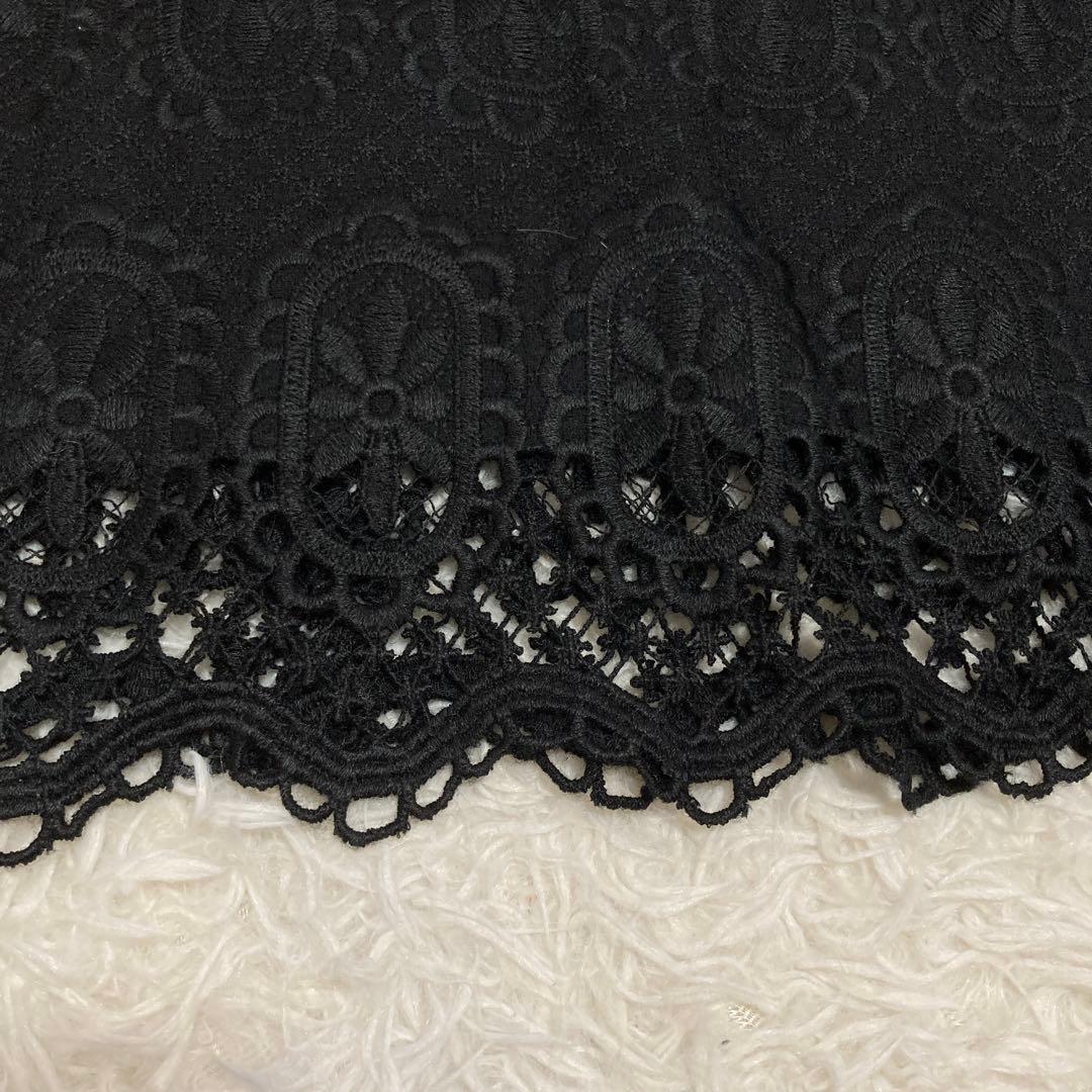 M'S GRACY 刺繍ワンピース ブラック 40 お呼ばれ レース 上品