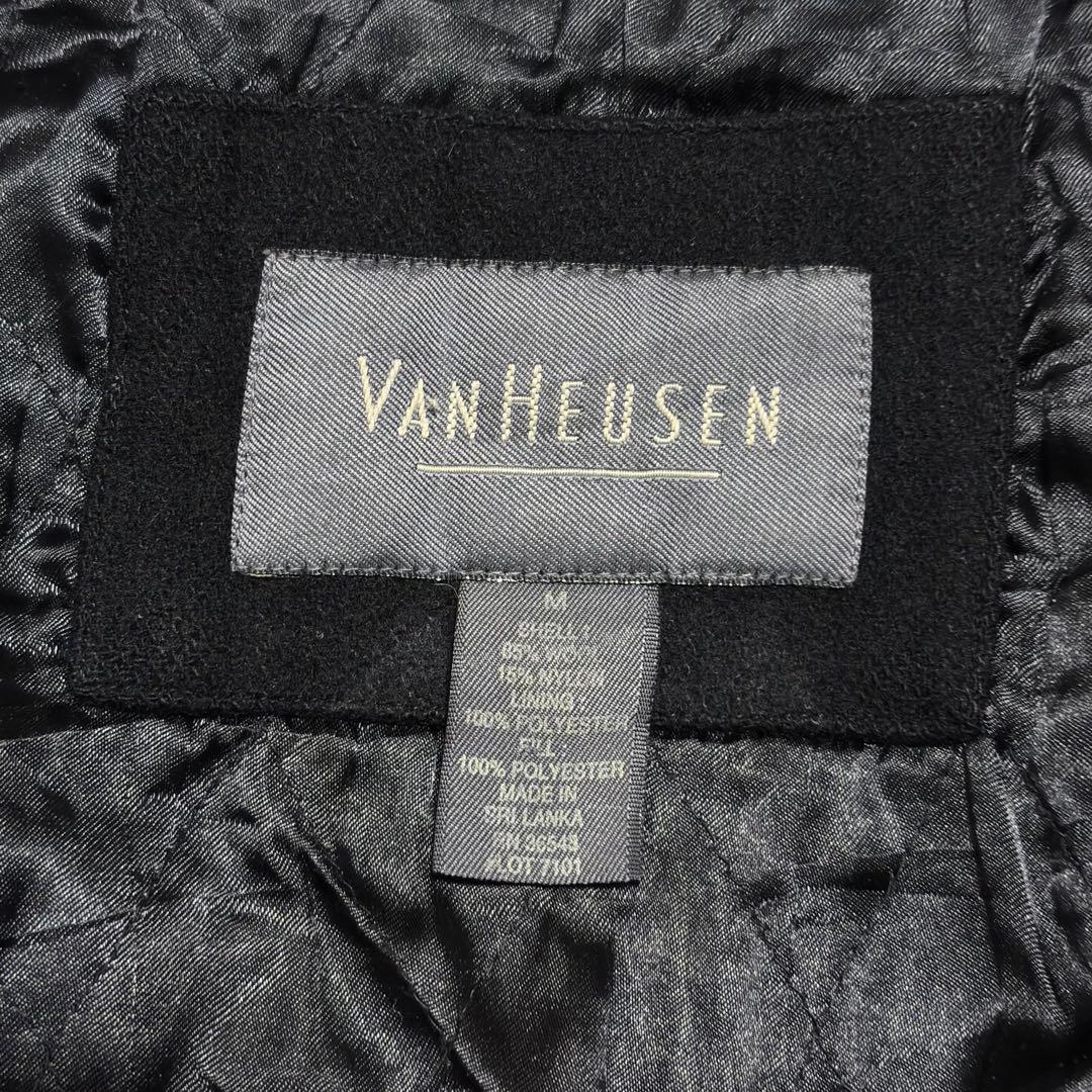 古着 VAN HEUSEN 90s ブルゾン ジップアップ ウールジャケット　黒