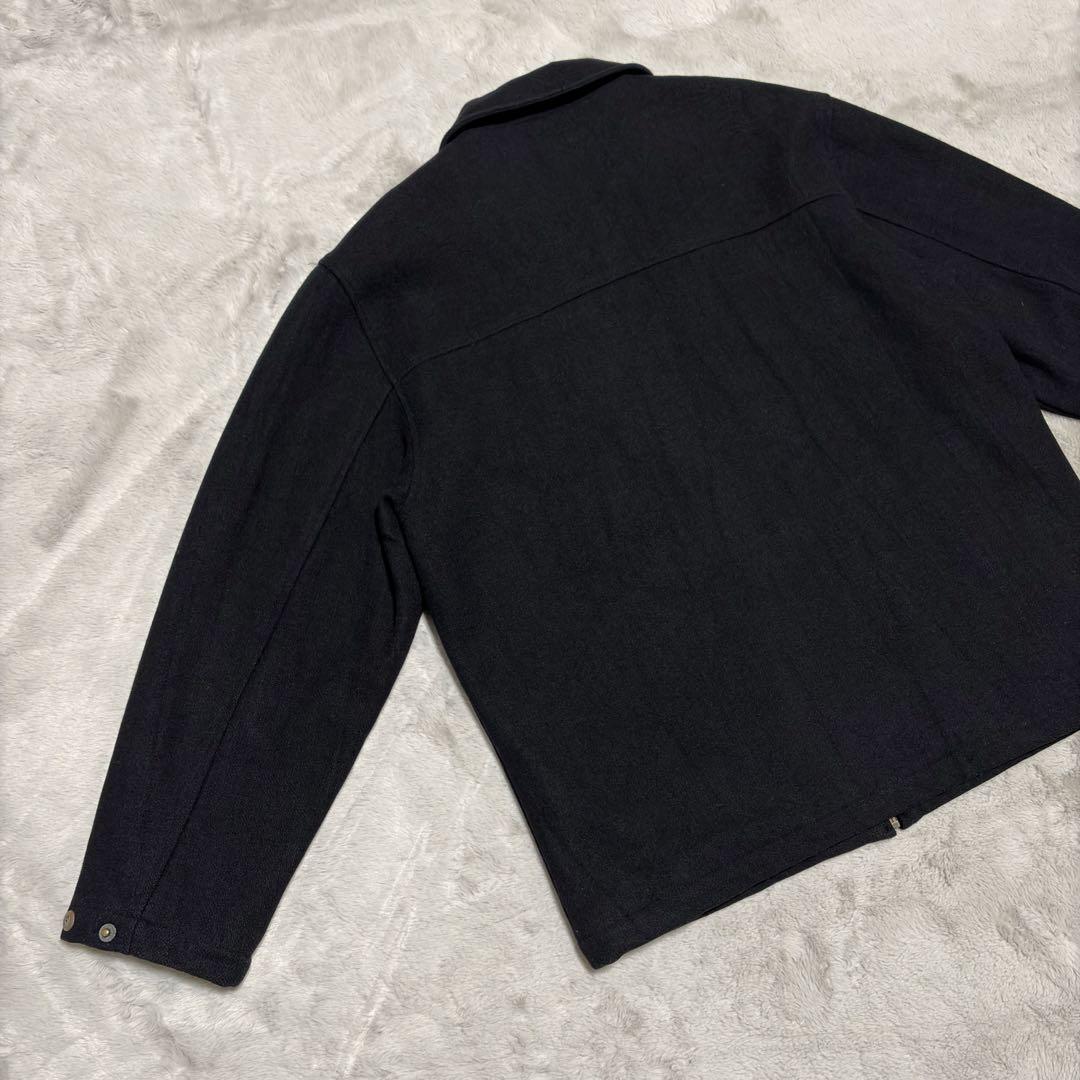 古着 VAN HEUSEN 90s ブルゾン ジップアップ ウールジャケット　黒