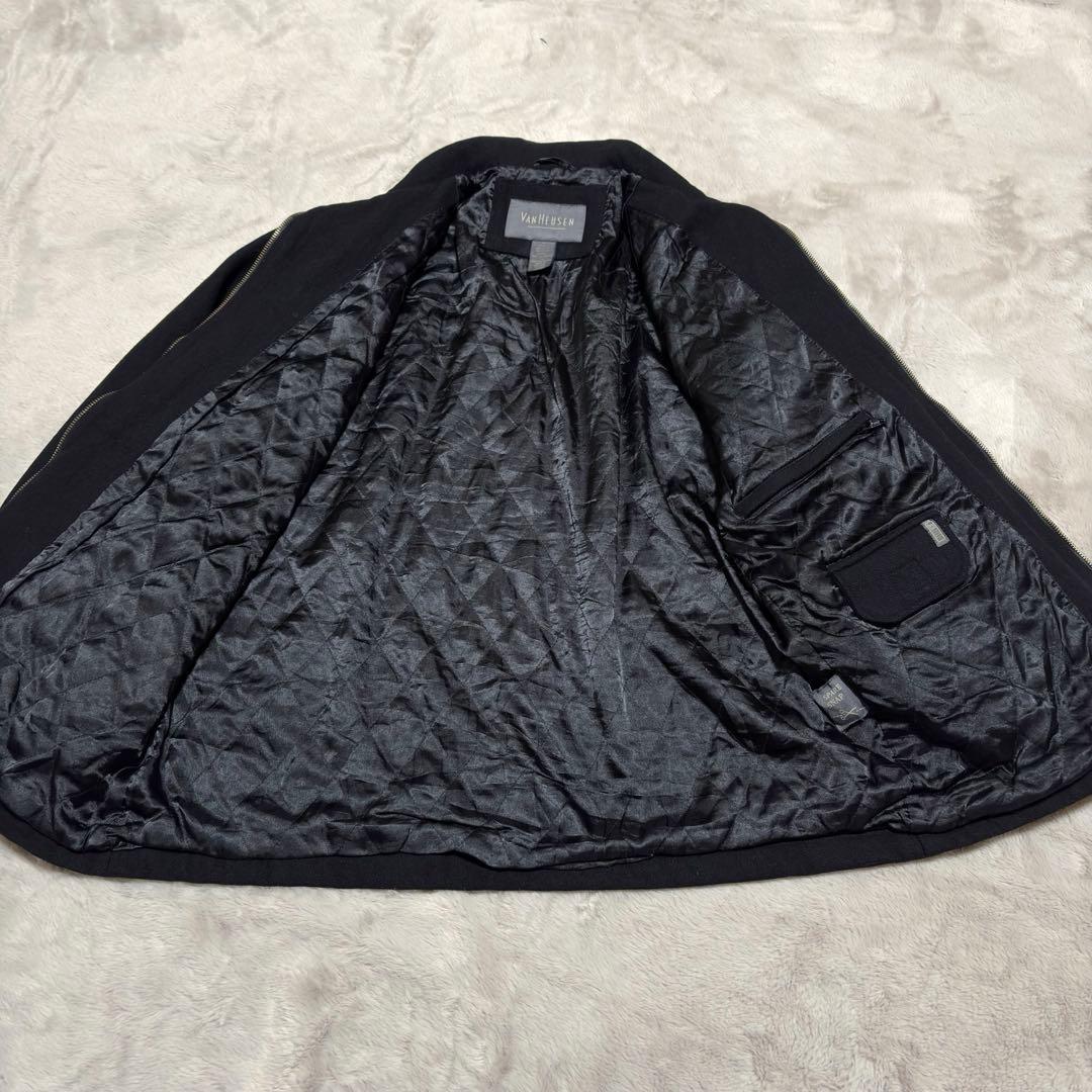 古着 VAN HEUSEN 90s ブルゾン ジップアップ ウールジャケット　黒