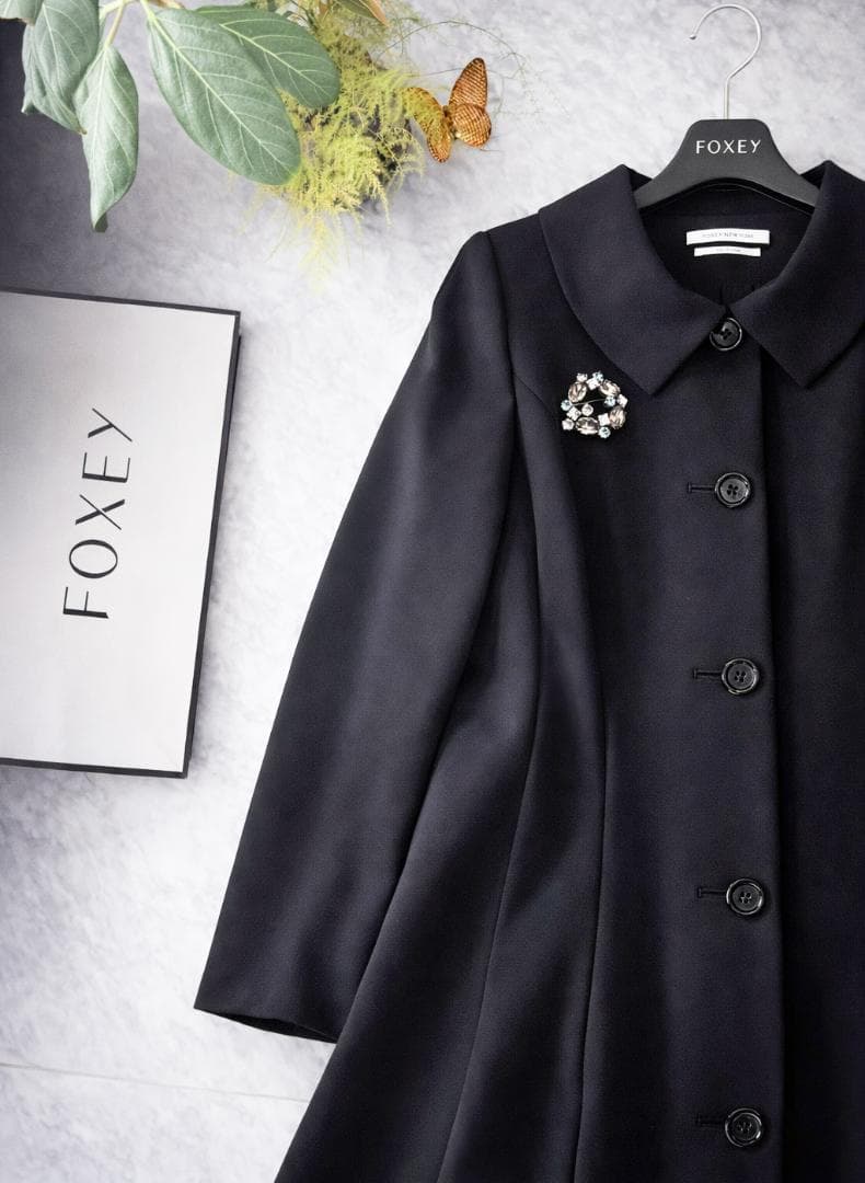 未使用★大人気★FOXEY/フォクシーCOLLECTIONコート マリン希少42