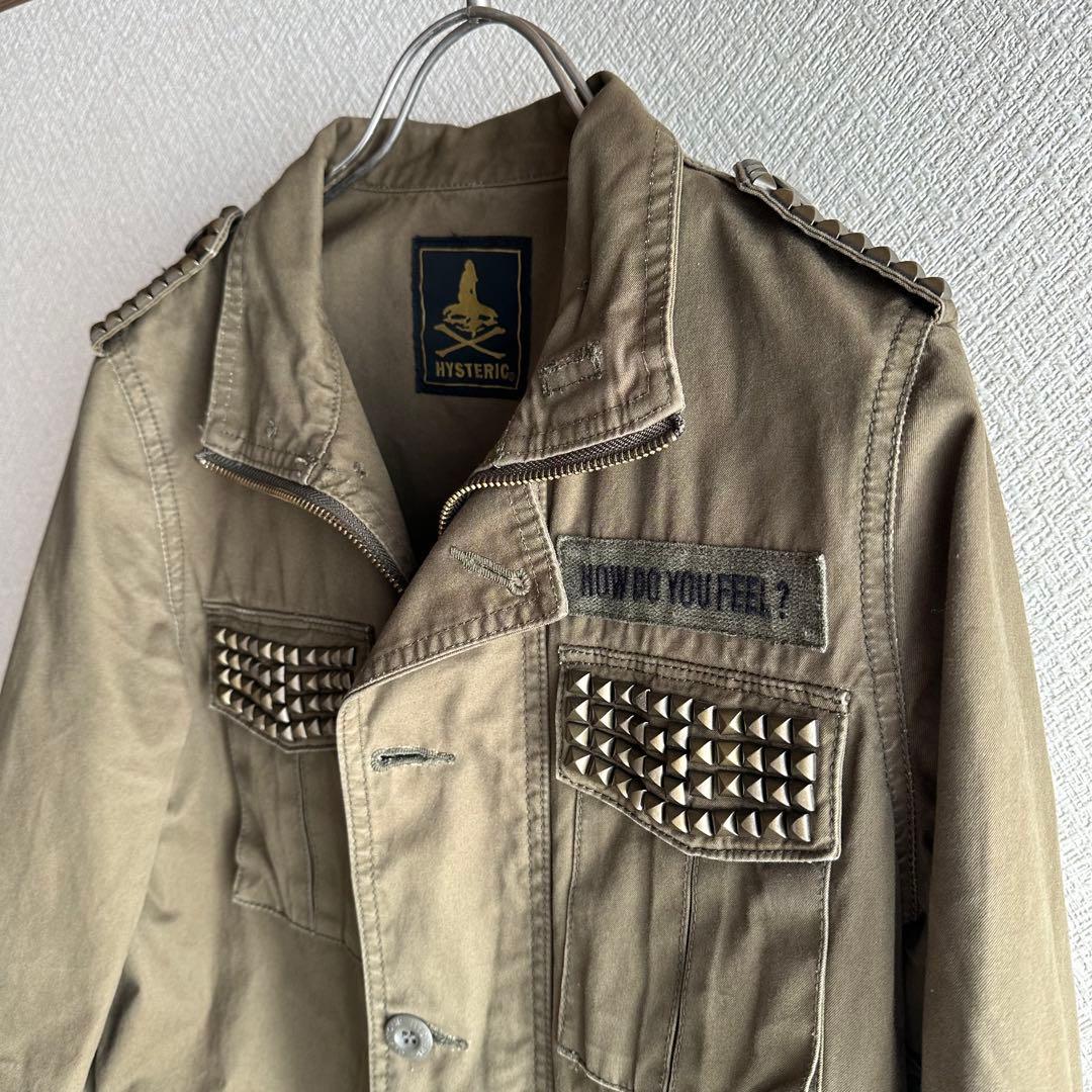 ヒステリックグラマー M65 スタッズ ミリタリージャケット オリーブ