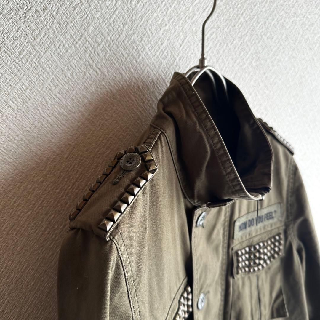 ヒステリックグラマー M65 スタッズ ミリタリージャケット オリーブ