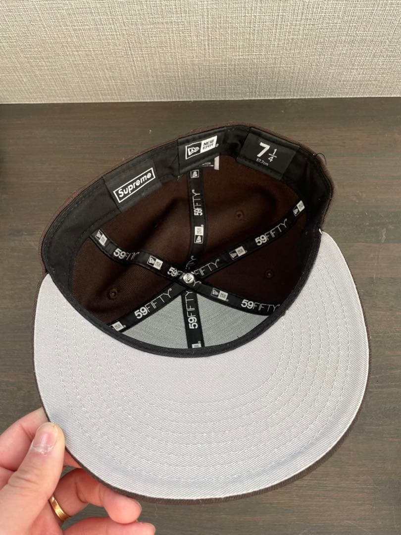 Supreme 59FIFTY Sキャップ ブラウン刺繍 7 1/4