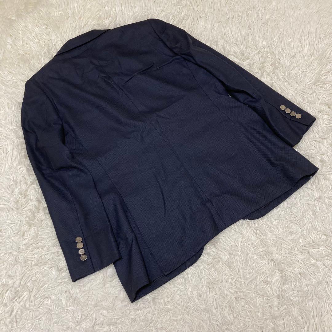 DAKS ダックス　テーラードジャケット　シルク混　ネイビー　サイズAB6